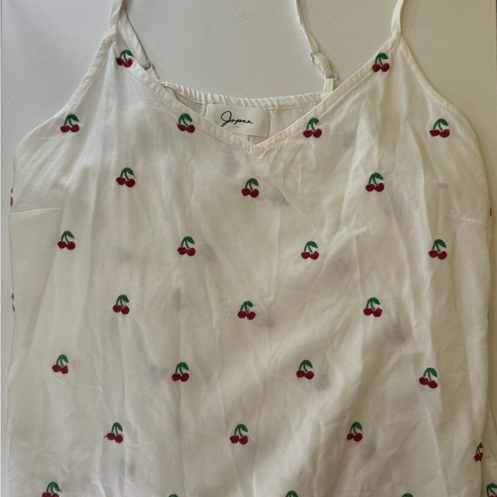 Japna White Cherry Print Blouse